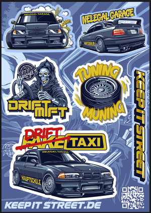 STICKER SHEET NELEGAL GARAGE FAKE TAXI