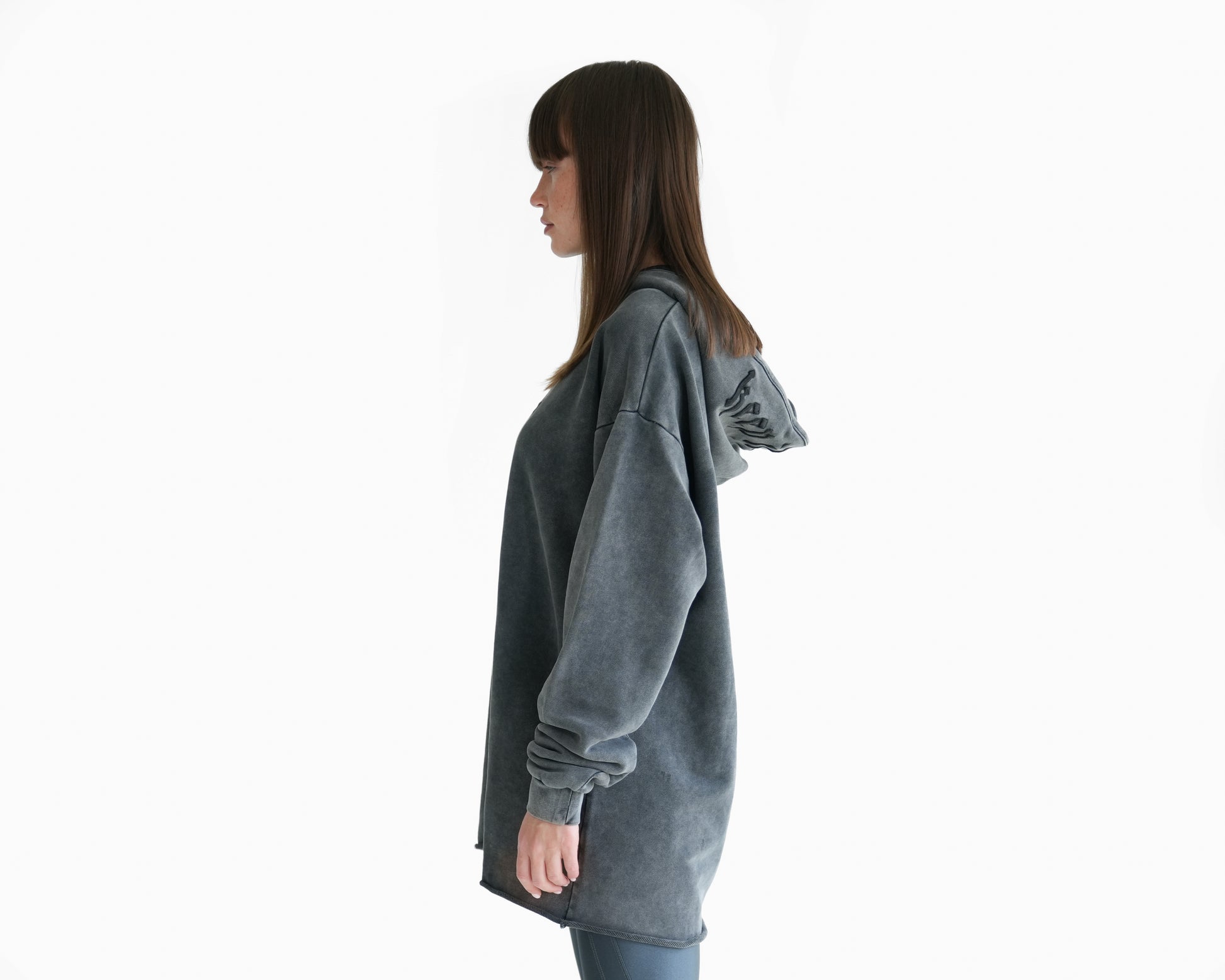 Hoodie "Keep it Street" with embroidery on the hood in gray streetwear drift